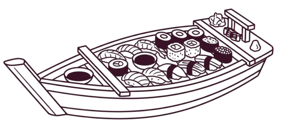 Bateau restaurant japonais dessin