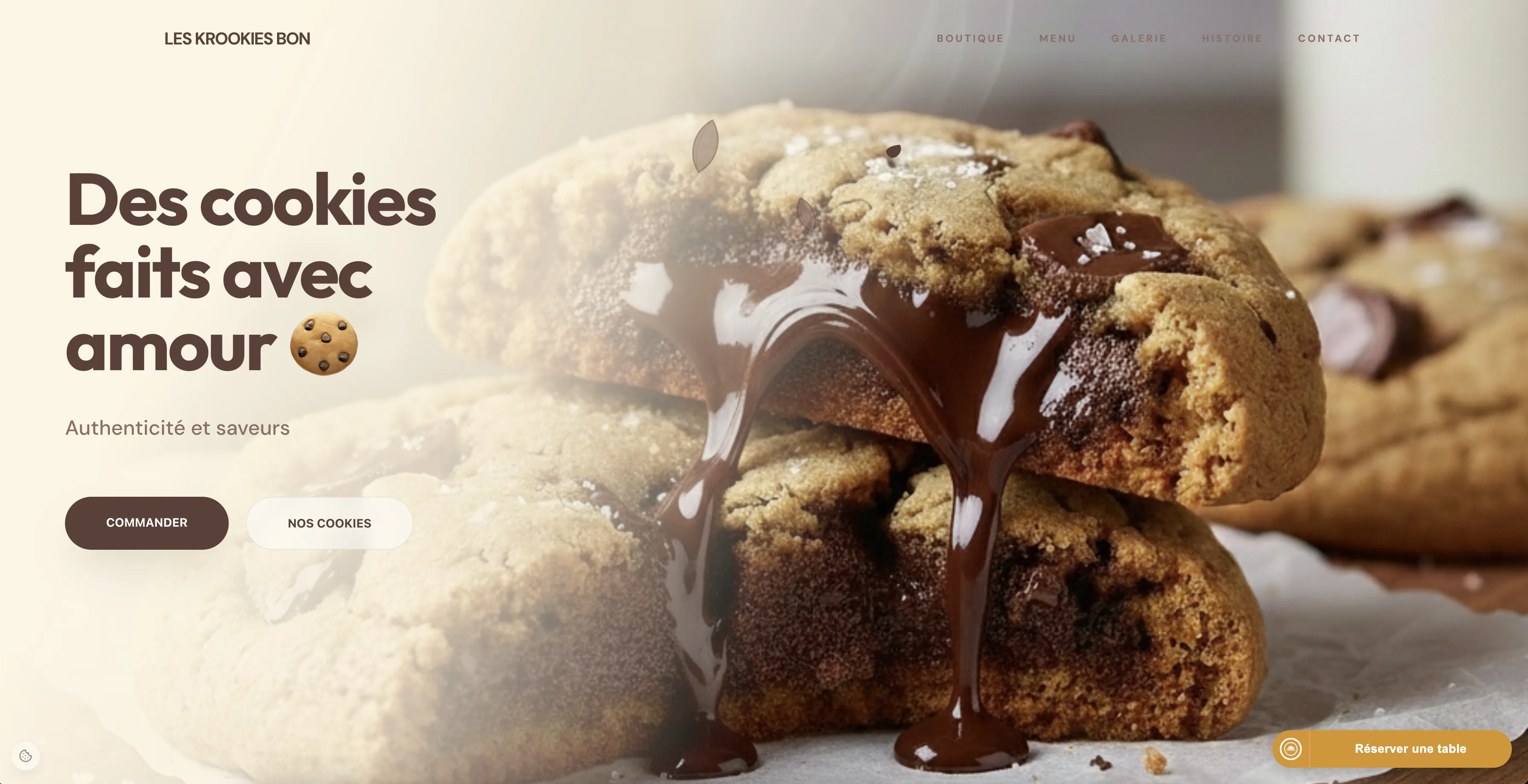 Exemple de site web restaurant - Les Krookies Bon